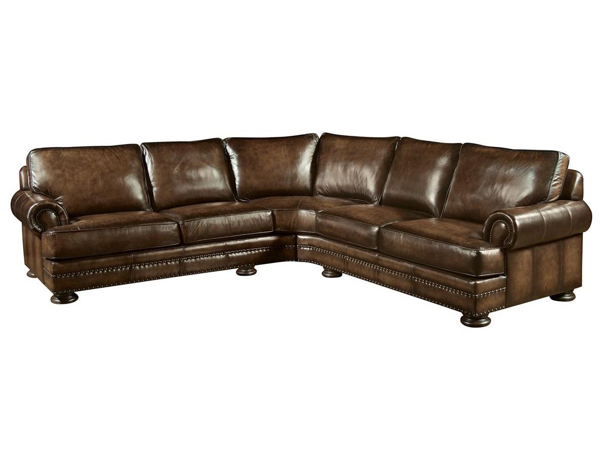 Bernhardt Foster Two Piece Leather, Rustic Brown Leather Sectional