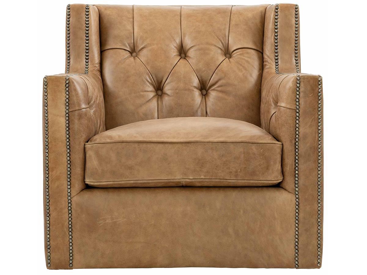 Bernhardt Candace Top-Grain Leather Swivel Chair
