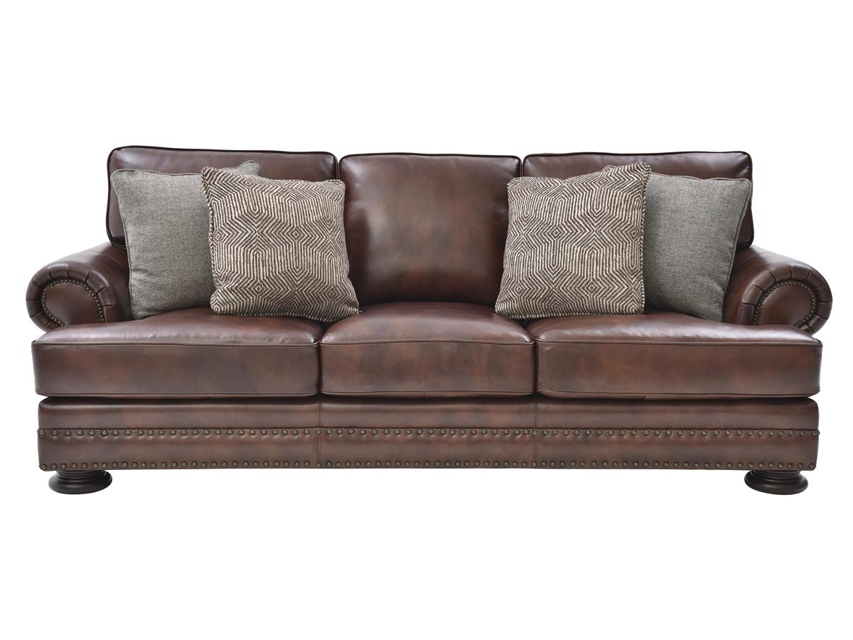 Bernhardt Leather Sofa Weir S Furniture, Nailhead Leather Couch