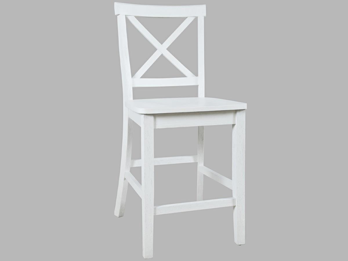 Eastern Tides X-Back Counter Stool, White