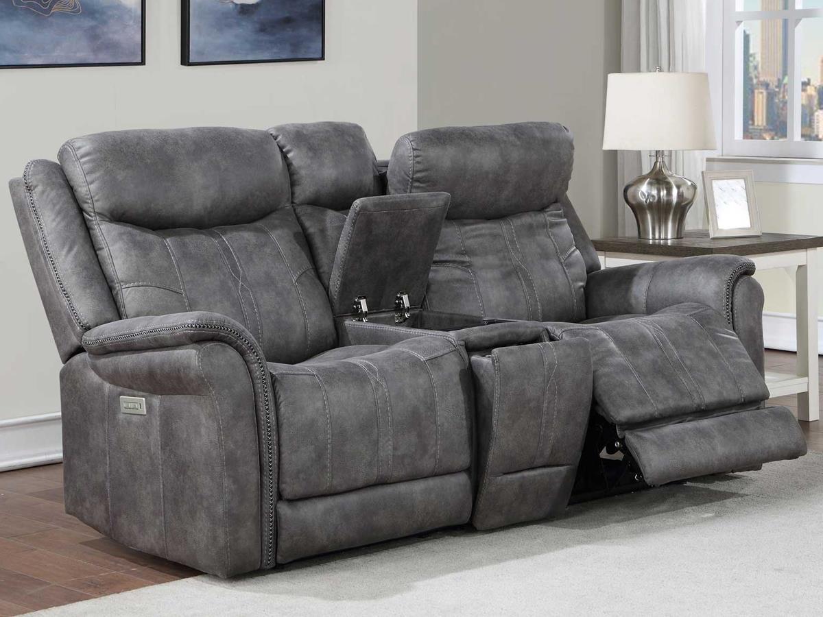 Morrison Power Reclining Loveseat with Console, Charcoal