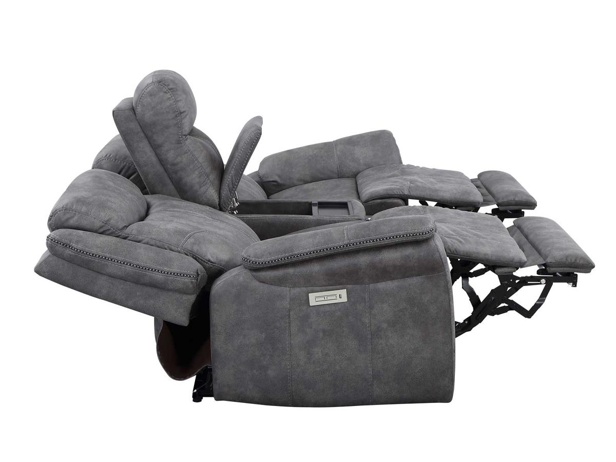 Morrison Power Reclining Loveseat with Console, Charcoal