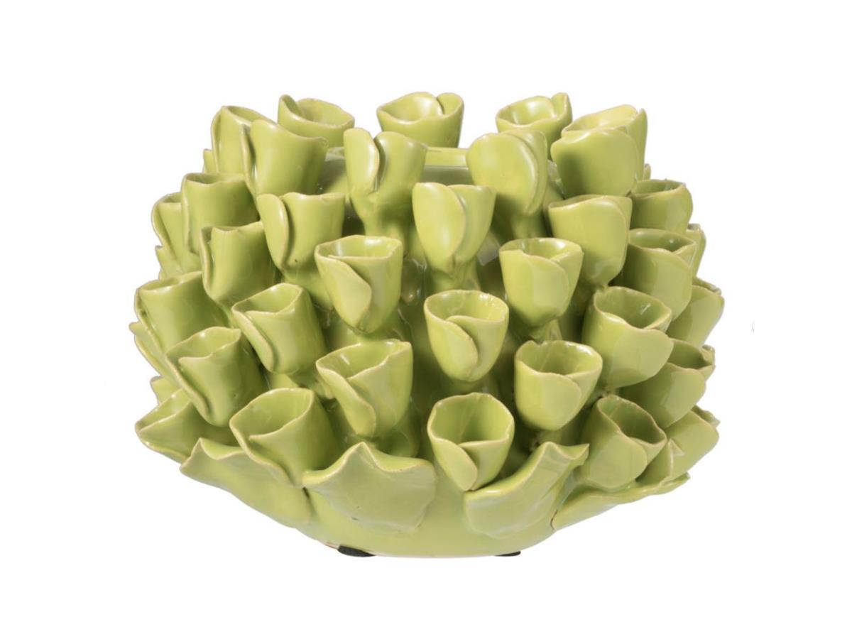 Open Coral Lime Candleholder