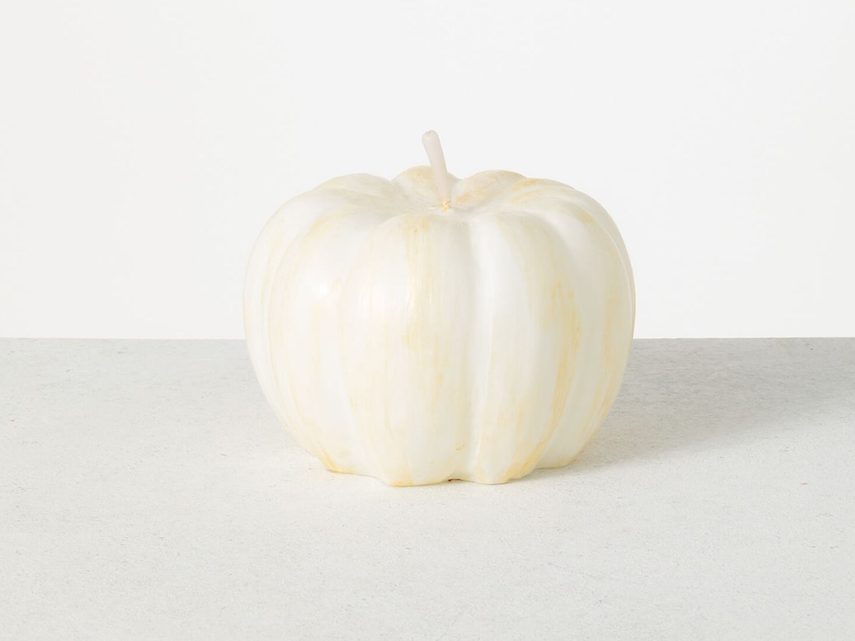 White Gold Pumpkin Candle, Large