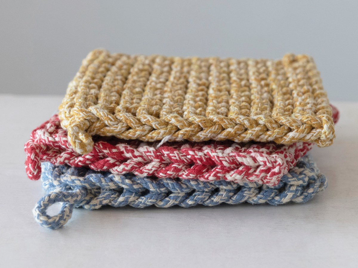 Melange Cotton Crocheted Pot Holder
