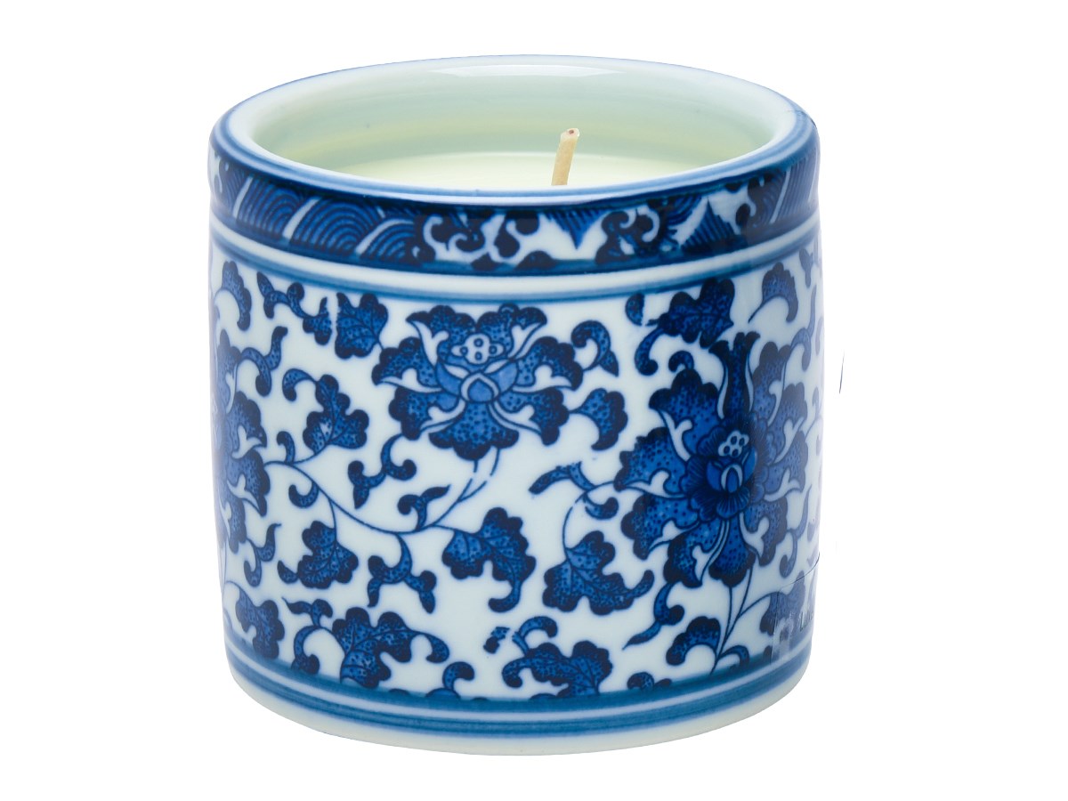 Blue & White Porcelain Lux Linen Candle