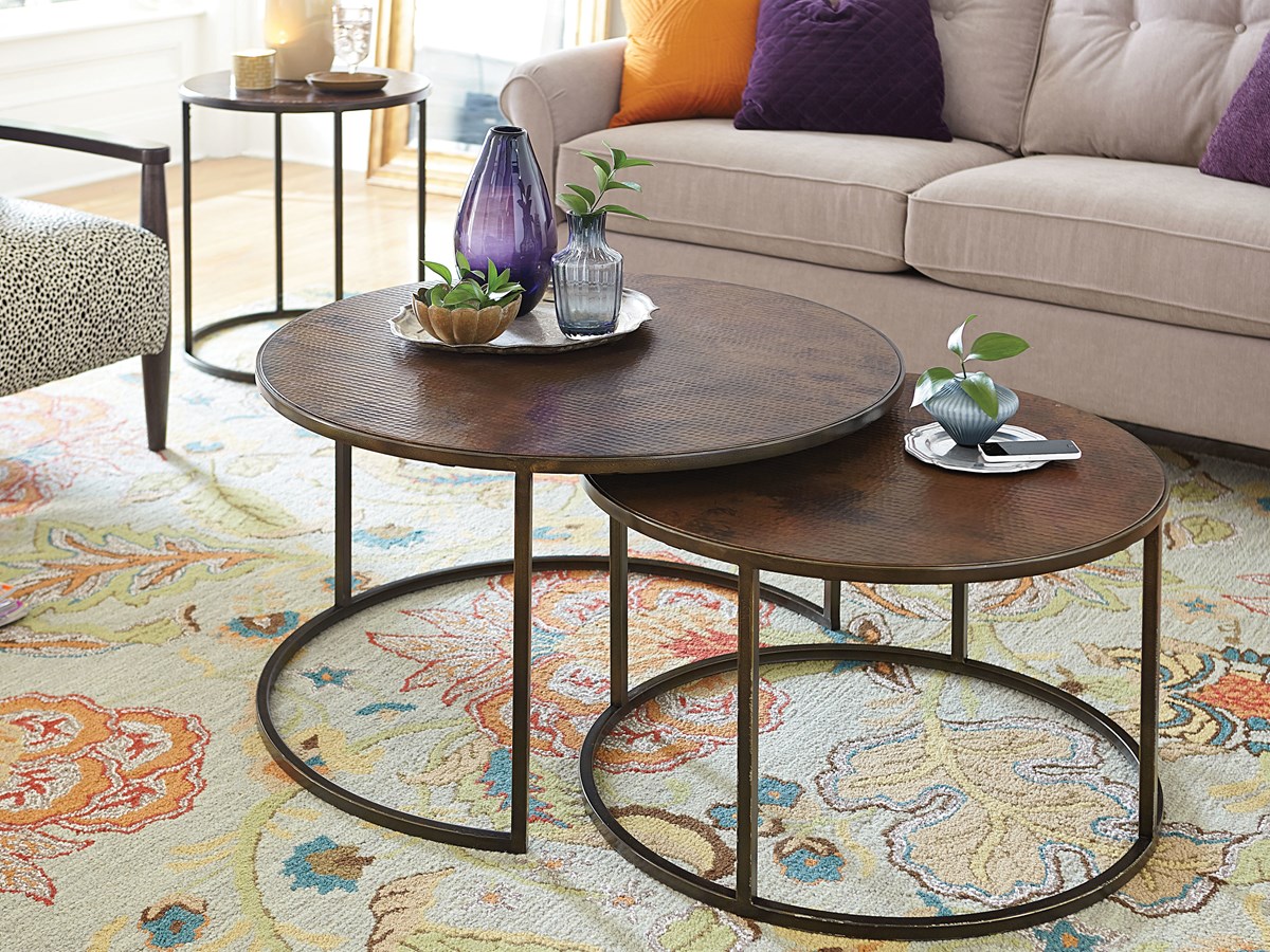 Copper-Top Nesting Coffee Tables