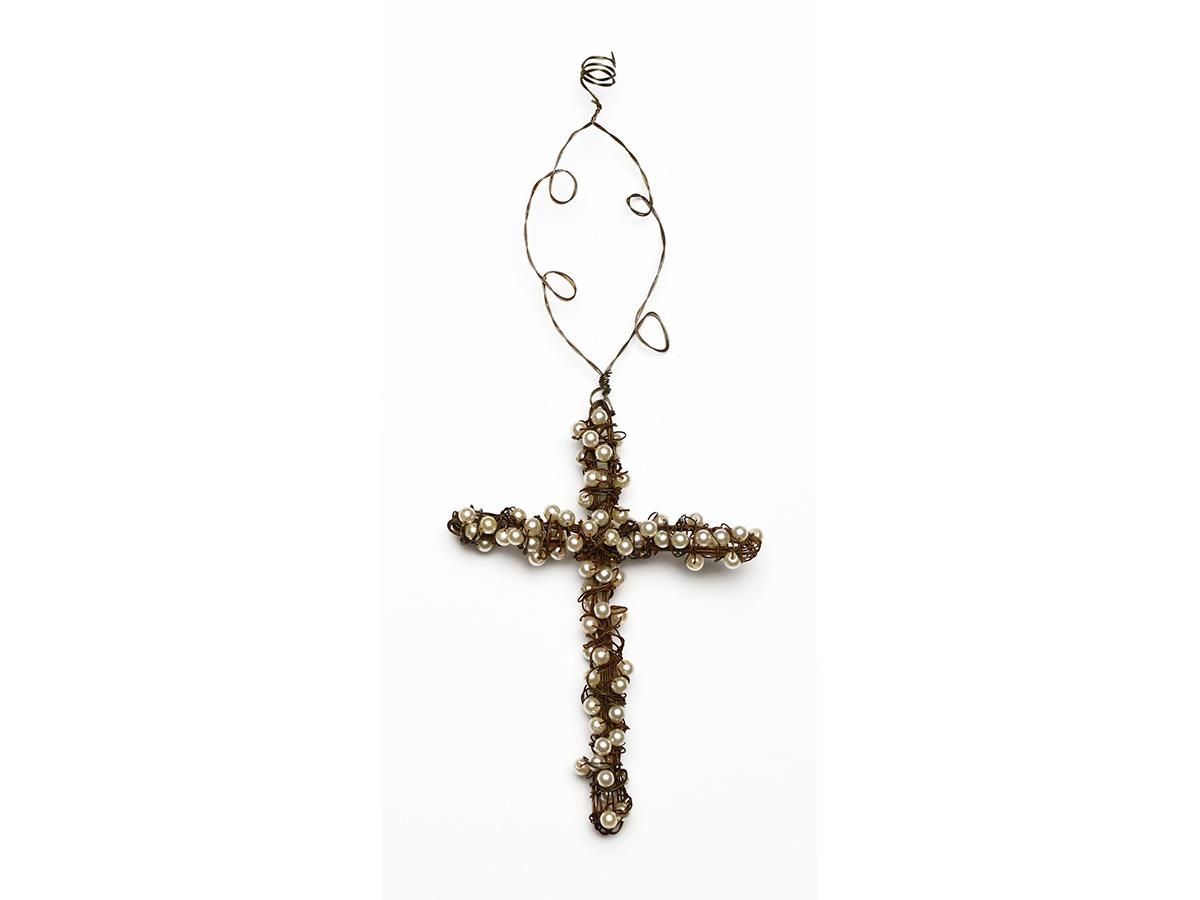 Pearl Cross Ornament