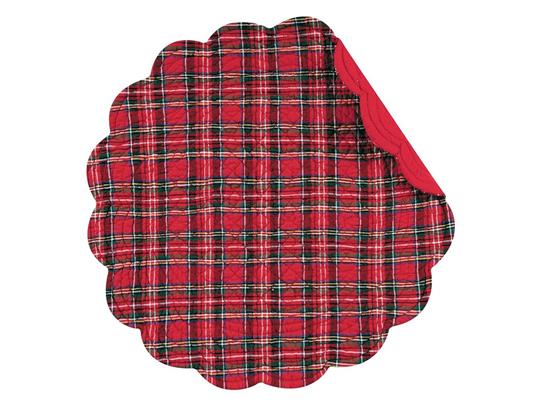 Red Plaid Round Placemat
