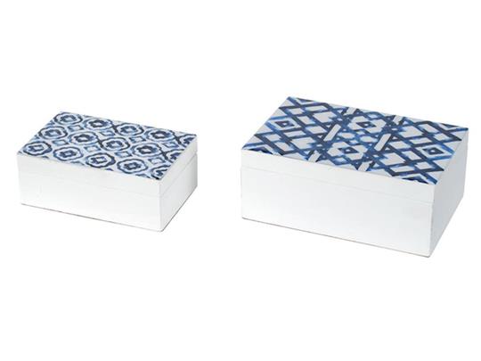 Set of Two Decorative Boxes, Blue